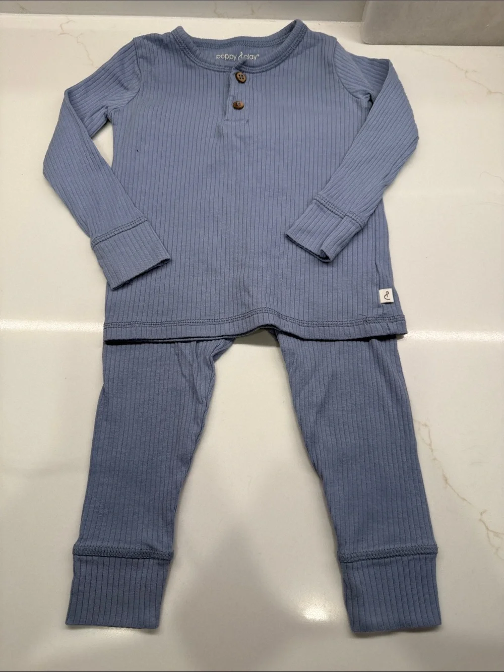 Set of 2 Two-Piece Pajama Sets: Halloween Bluey, and Ribbed Henley (Runs small!)